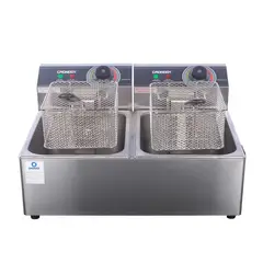 GRONDOY - Freidora Eléctrica 2 Pozas 6L - Papas Fritas y Snacks