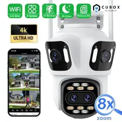 OEM - Cámara IP WiFi Exterior Triple Lente Giro 360° Alarma y Audio Inteligente