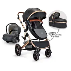 PRIORI - Coche Para Bebé Moises 3 en 1 Milo Ts Negro