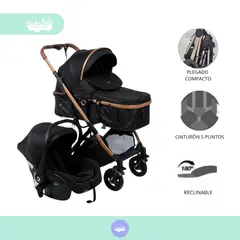 BABY - Coche Moises con porta bebé Bimba black