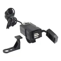 GENERICO - CARGADOR PARA MOTO DOBLE ENTRADA USB CARGA SUPER RAPIDA