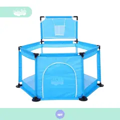 GENERICO - Corral de juegos hexagonal con aro de bebés light blue