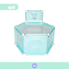 GENERICO - Corral de juegos hexagonal con aro de bebés light green