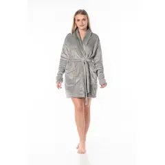 VELA WHITE - Bata de cama Plush Gray