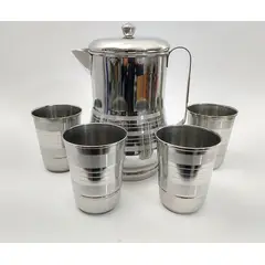 GENERICO - Jarra de acero inoxidable 2 litros + 4 tazas