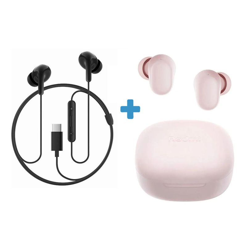 Audífonos Redmi Buds 6 Play Rosa + Audifono Tipo C
