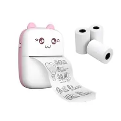 GENERICO - Mini Impresora térmica portatil kawai + 3 Rollos