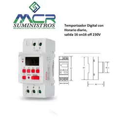 GENERICO - Temporizador Digital con Horario, salida 16 on16 off 230V