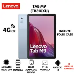 LENOVO - TABLET TAB M9 + FOLIO CASE 4GB 128GB 9" HD ANDROID 12 4G LTE