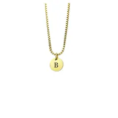 GENERICO - Collar Inicial Letra B Enchapado en Oro 18K para mujer