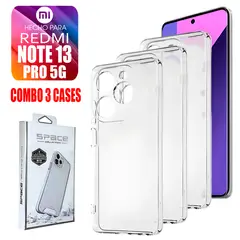 ASIA IMPORT - Combo Case Space Transparente Para Redmi Note 13 Pro 5G