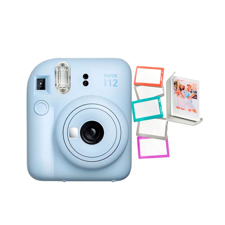 Camara Instax Mini 12 Azul +5Portafotos+Marco