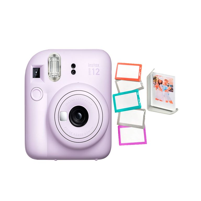 Camara Instax Mini 12 Lila +5Portafotos+Marco