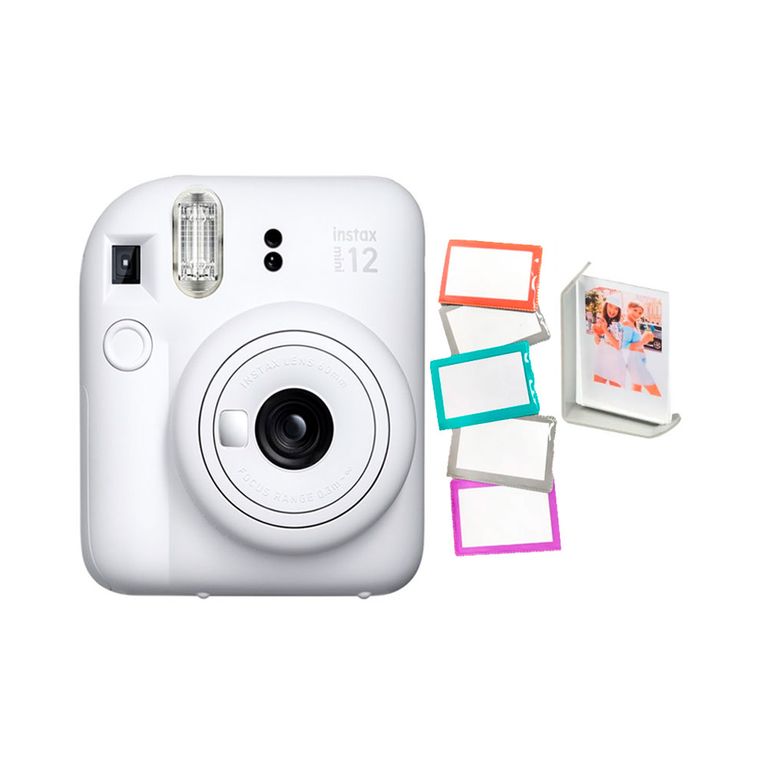 Camara Instax Mini 12 Blanco +5Portafotos+Marco