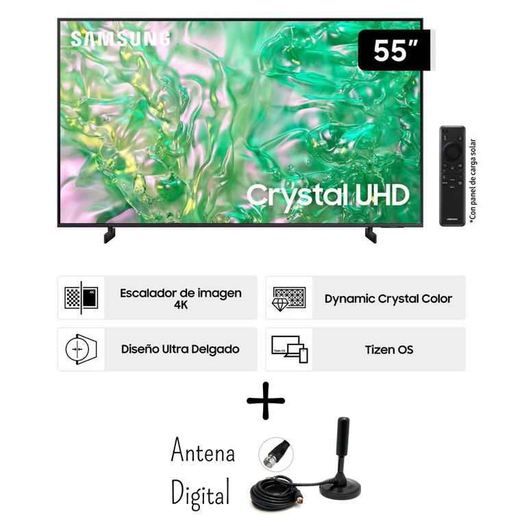 Televisor 55 Crystal UHD 4K Tizen OS Smart TV 55DU8000 + Antena Digital