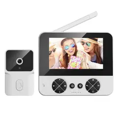 GENERICO - Timbre con Cámara HD Pantalla Inalámbrica y Audio Bidireccional