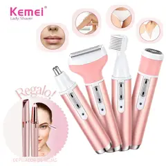 KEMEI - KIT Afeitadora Corporal Para Mujer 4 en1 + Regalo