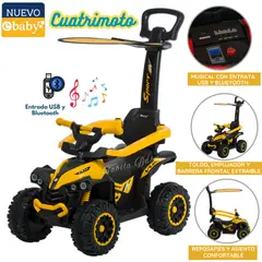 EBABY - Carrito para Niños Musical con Luces y Sombrilla Amarillo