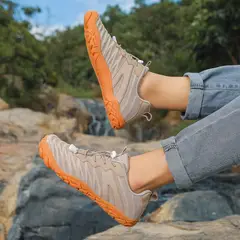 TIOZONEY - Zapatos de montaña antideslizantes para exteriores-Marrón