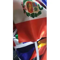 GENERICO - 2 metros de banderites de paises variados tela satinada