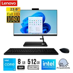LENOVO - ALL IN ONE 24IAP7 23,8"FHD Intel Ci3 1215U 8GB DDR4 512GB SSD FreeDOS