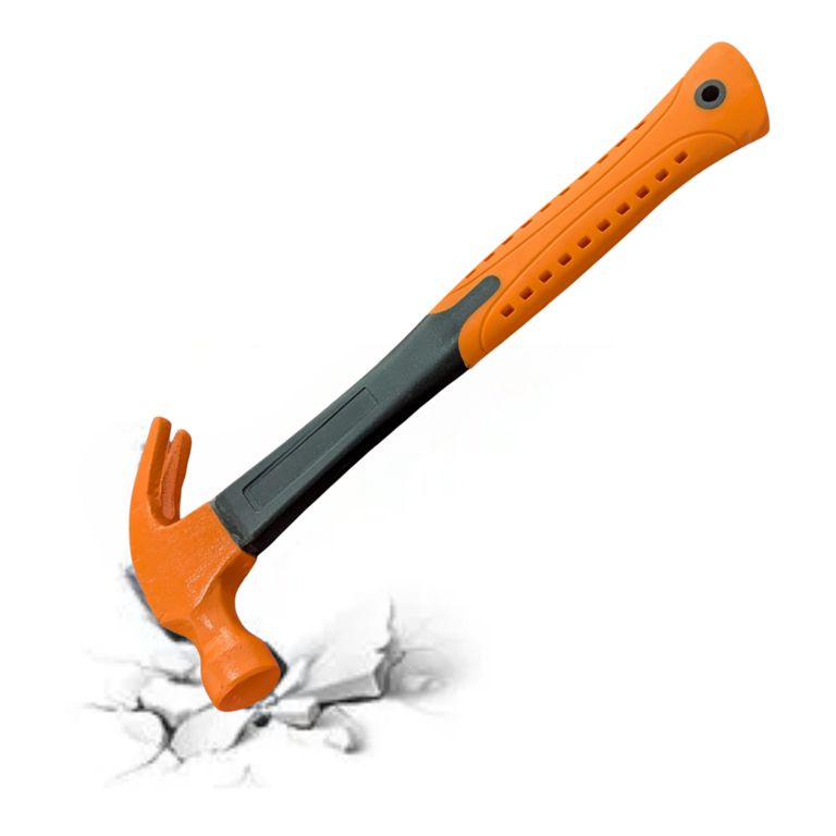 MARTILLO RESISTENTE COLOR ANARANJADO PARA CLAVAR