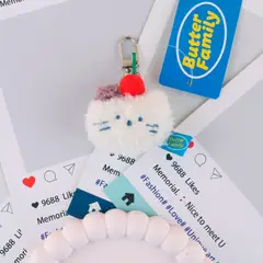 DISEÑO ORIGINAL - Llavero Milk Cat Head With Cherry Butter Family