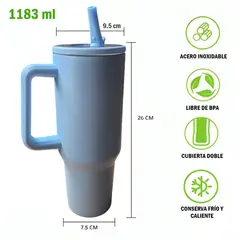 GENERICO - Vaso Termo Tumbler Térmico de 1183ml Acero Inoxidable con Sorbete