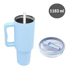 GENERICO - Vaso Termo Tumbler Térmico de Acero Inoxidable con Sorbete - 1183ml