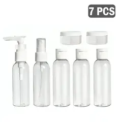 GENERICO - Kit de 7 botellas de viaje contenedores portátiles