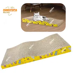 GENERICO - RASCADOR PARA GATOS FORMA ONDEADA DE GATITOS