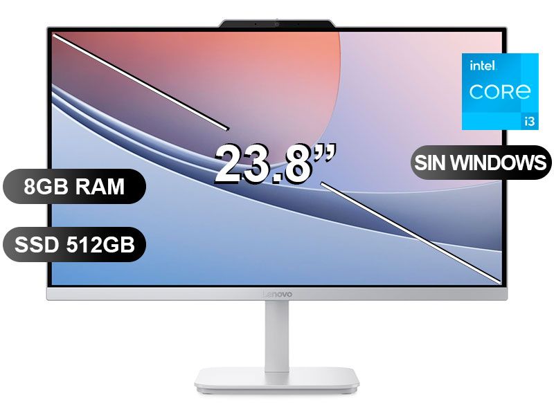 AIO LENOVO A100 I3-N305 8GB RAM 512GB SSD 23,8 SIN WINDOWS F0J6002NLD