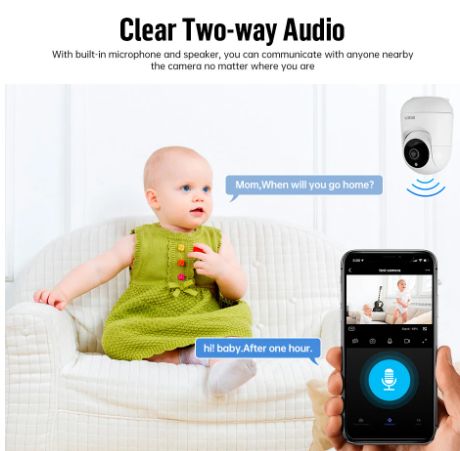 Monitor de Bebé Cámara Ip Wifi 720p Visión Nocturna