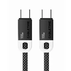 GENERICO - Cable Usb-C A Usb-C 2M Cabletime 100W Negro - Alta Velocidad Y Durabilidad Para Tus Dispos