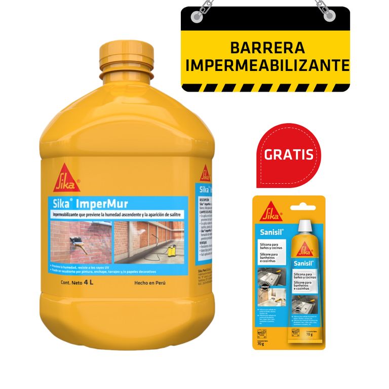 Resina contra la humedad Impermur y Salitre x 4L Gratis Sanisil