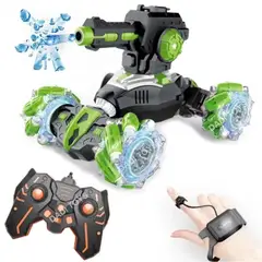 GENERICO - Tanque Carro 2 en 1 Verde Lanzador de Bolitas Con Doble Control