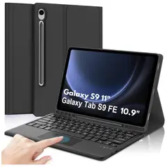 GENERICO - Funda Con Teclado Bluetooth Touchpad para Samsung S9 S9 FE - NEGRO