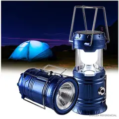 GENERICO - Lámpara Linterna Solar USB Recargable Para Camping AZUL