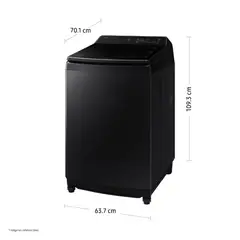 SAMSUNG - Lavadora 21KG AI Wash EcoBubble Negra WA80F21B9BPE