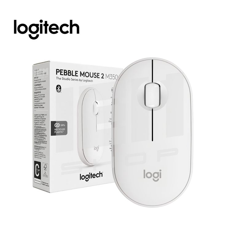 Mouse Pebble 2 M350s Blanco-Bluetooth