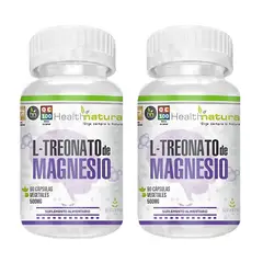 HEALTHNATURAL - PACK 2 L-TREONATO DE MAGNESIO 1000MG