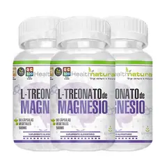 HEALTHNATURAL - PACK 3 L-TREONATO DE MAGNESIO 1500MG
