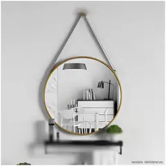 INSPIRA - Espejo Decorativo Circular de Tocador Colgante Dorado