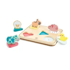 HAPE - Rompecabezas de encaje con sonido 06 piezas de madera modelo granja