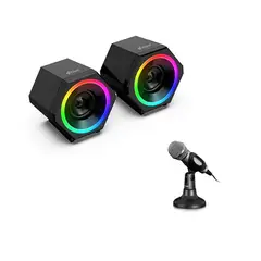 MICRONICS - COMBO PARLANTES GAMER KISONLI + MICROFONO - PC LAPTOP