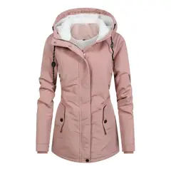 GIOIO - Chamarra De Algodón Acolchada Cálida Capucha For Woman