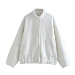 GIOIO - Abrigo Mujer Mezcla Lana Cuello Alto Relajada Urbano​