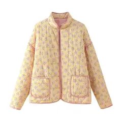 GIOIO - Chaqueta Mujer Acolchada Urbana Flor Entallada Ligera Diario​