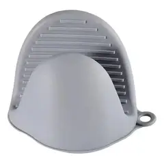 GENERICO - PAR DE MANOPLAS GRIS PARA COCINA HORNO ANTIQUEMADURAS DE SILICONA