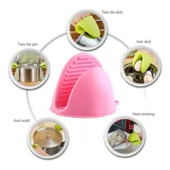 GENERICO - PAR DE MANOPLAS ROSADO PARA COCINA HORNO ANTIQUEMADURA DE SILICONA